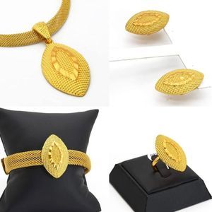 Indian Bollywood Women Jewelry Sets 24K Gold Plated Dubai Gold Necklace set